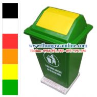 Thùng rác composite 60 lít nắp bập bênh
